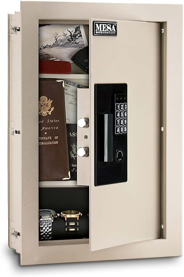 Mesa Safe All Steel Adjustable Wall Safe, 0.3-0.7 Cubic Feet