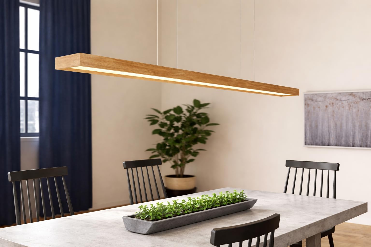 Artica Wooden Warm White Pendant Lamp Adjustable Hanging Ceiling Light in Top and Bottom Acrylic Shade for Restaurant Cafe Bar Kitchen Dining Room Living Room 30w-image-1