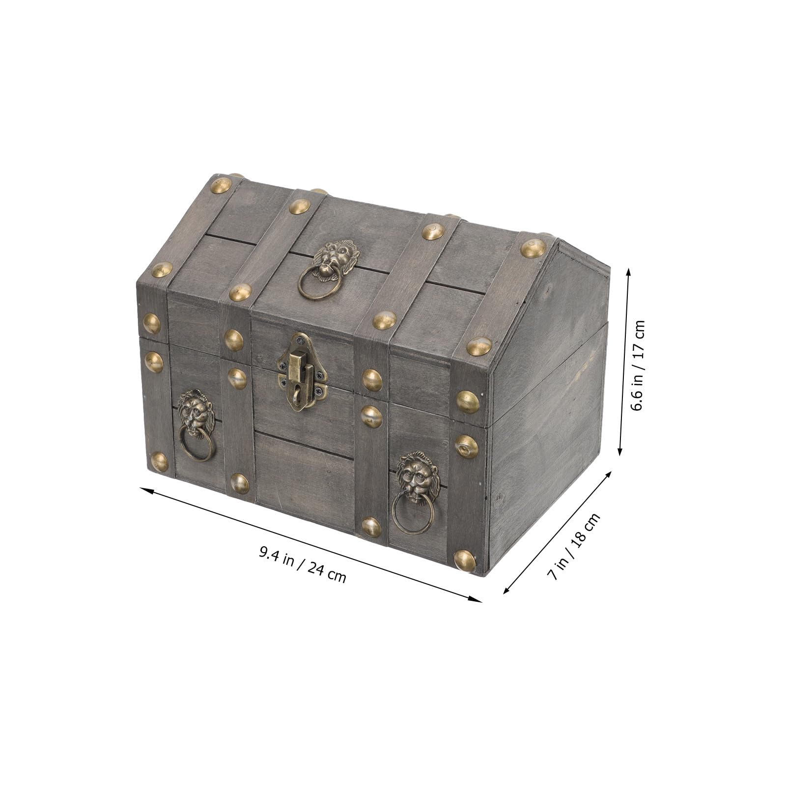 Homoyoyo Vintage Holz Schatzkiste mit Schloss Dekorative Aufbewahrungsbox für Schmuck Holzkiste Staubschutz Organizer für Ringe und Halsketten