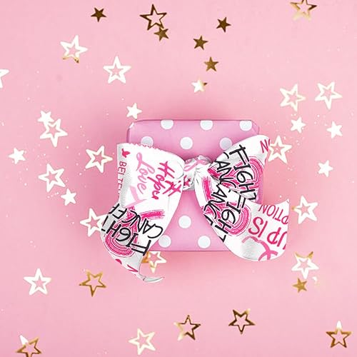 Miniatura 10 de 2 rollos de cintas de concientización sobre el cáncer de mama para manualidades, cinta de borde con alambre de salud mental, cinta de arpillera