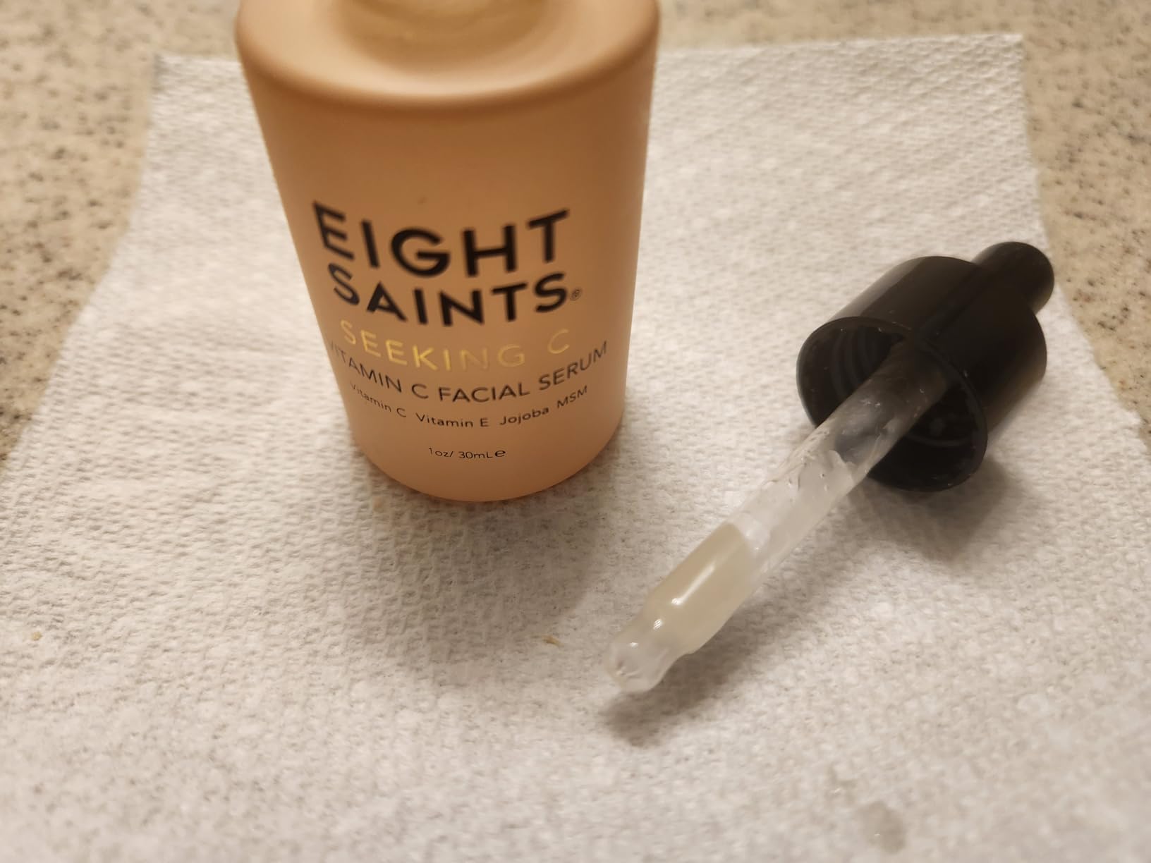 Eight Saints Vitamin C Serum For Face, Anti Aging Facial Serum, Hyaluronic Acid, Vitamin E, Aloe Vera and Jojoba Oil, Hydrating & Brightening Serum for Dark Spots, Fine Lines and Wrinkles, 1oz