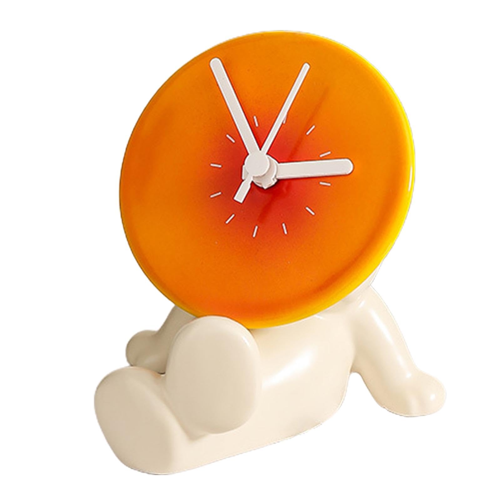 Reloj de Escritorio, Reloj Decorativo para Escritorio, Reloj de sobremesa silencioso y sin tictac, Reloj de mesita de noche silencioso con pilas para escritorio, estantería, soporte para TV, mesa cons