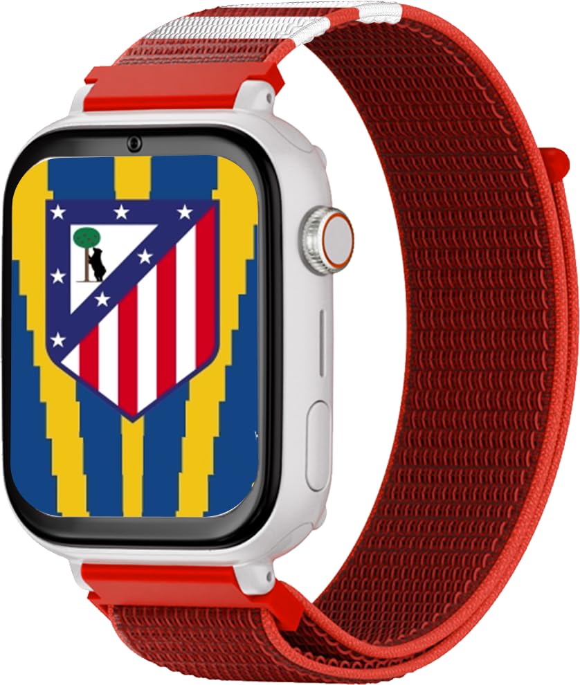 SaveFamily SaveWatch Plus 4G Edición Atlético de Madrid | Reloj Inteligente Niño con Localizador GPS, Llamada, Vídeo, Whatsapp, Música, Bluetooth, App Store | SIM Incluida - Correa de T