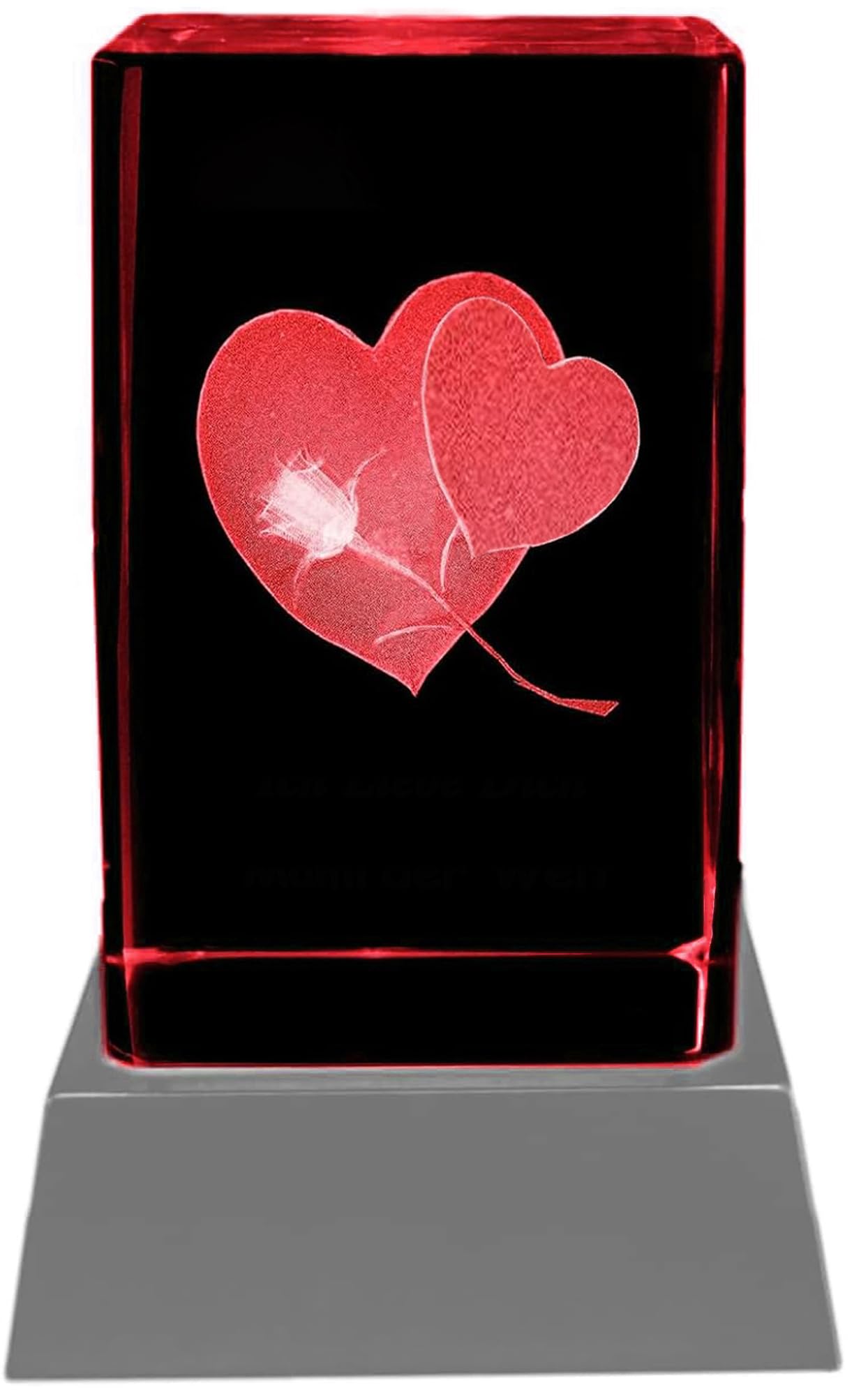 3D Gravierter Glasblock Mit LED – Stimmungslicht Als Geschenk Für Sie & Ihn