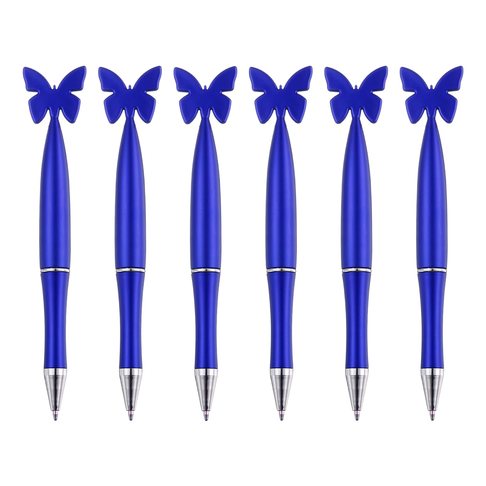 PATIKIL 6 Pcs Butterfly Ballpoint Pens, 1.0mm Tip Cute Twist Writing Pens Black Ink for Home Office Writing Supplies Valentine's Christmas Wedding Party Gifts, Blue