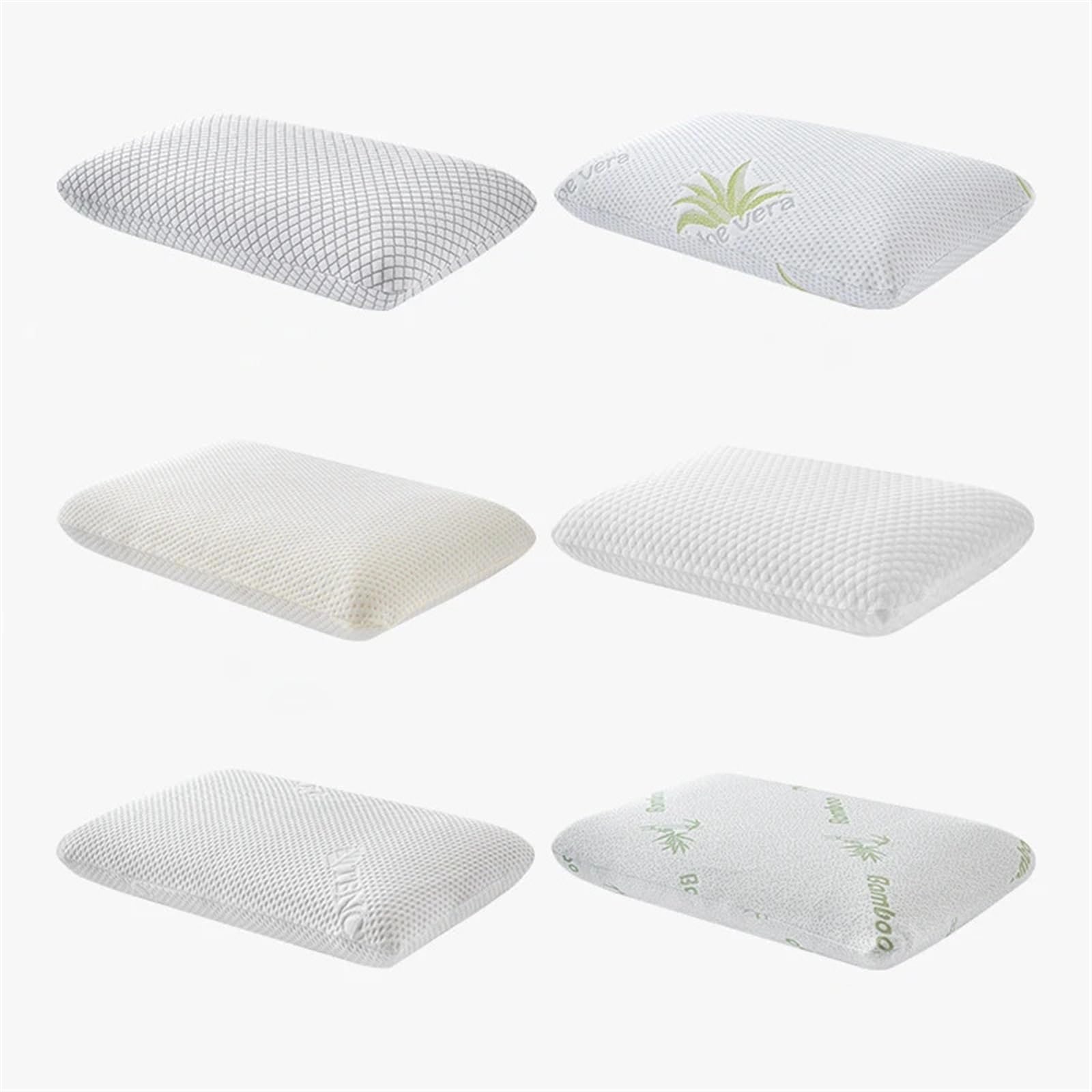 Almohada De Espuma Con Memoria Almohada de espuma viscoelástica Fibra de bambú Almohada de espuma viscoelástica agradable for la piel Almohada de pan de rebote lento Cuidado del cuello cervical de un