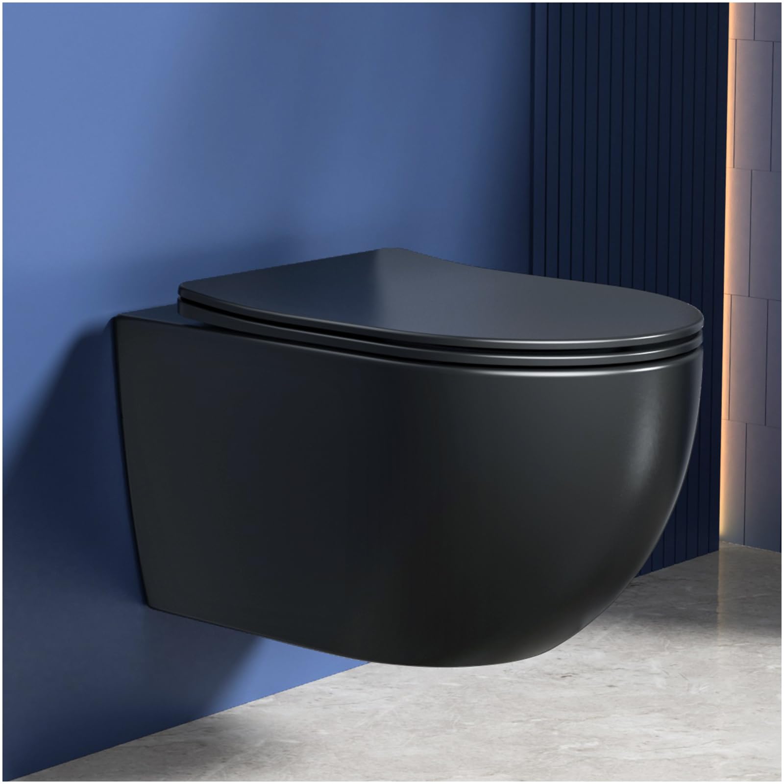 Inodoro colgante sin bordes Rainsworth de 48.5 cm con sistema Superspin de limpieza silenciosa