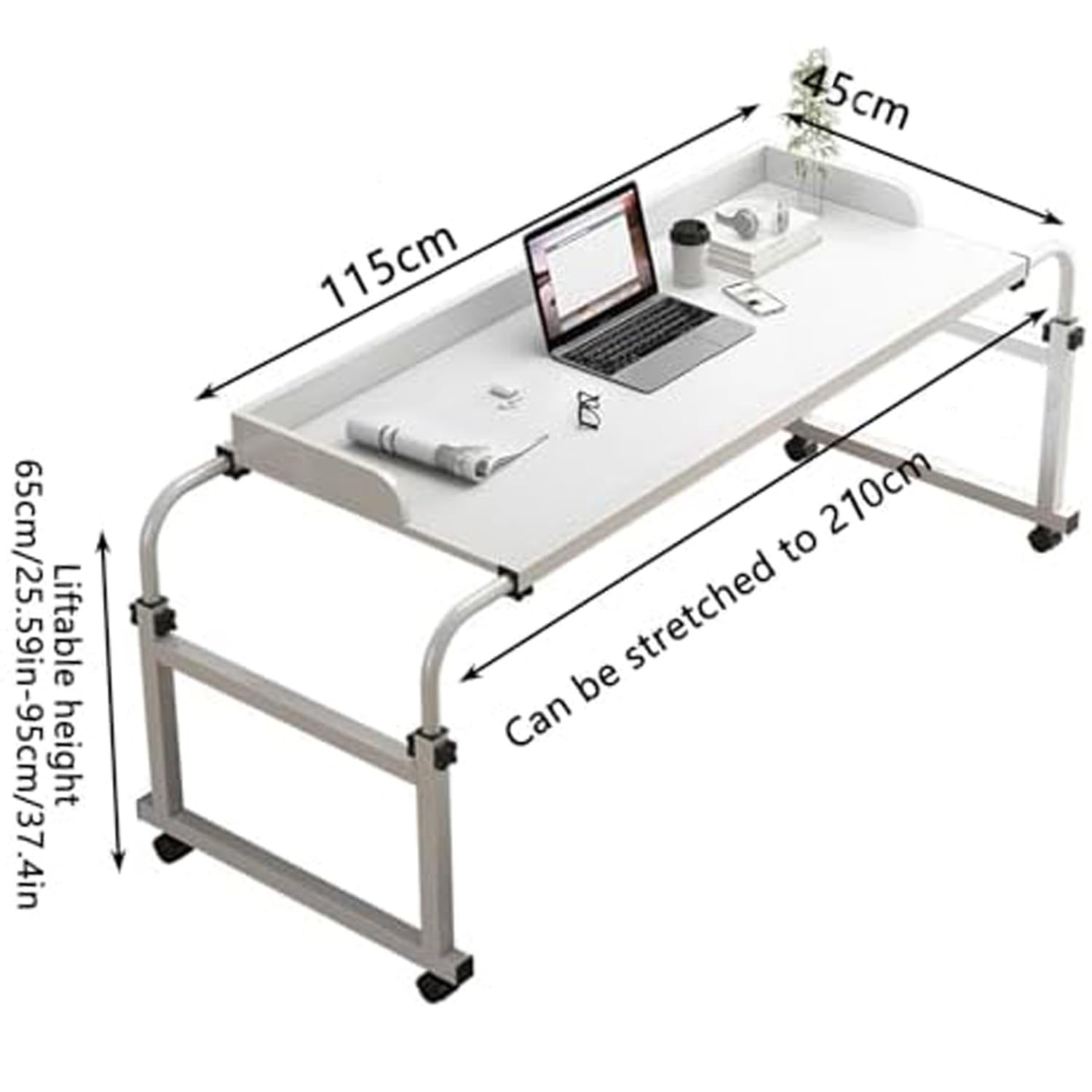 Table De Lit sur roulettes，Table De Lit Medical Simple Table Médicalisée pour Lit Bureau A Roulette pour Lit Cat Bed for Desk Table D'appoint à roulettes pour Lit Et Canapé(Color:Noir+)