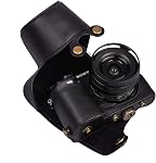 XEVN pour Sony a6400 Case, pour Sony a6000 Cas, prime PU Sac de boîtier en cuir pour Sony Alpha A6400 a6300 a6000 Fit 16-50 mm objectif, bracelet caméra de livraison et bracelet de poignet, A6000