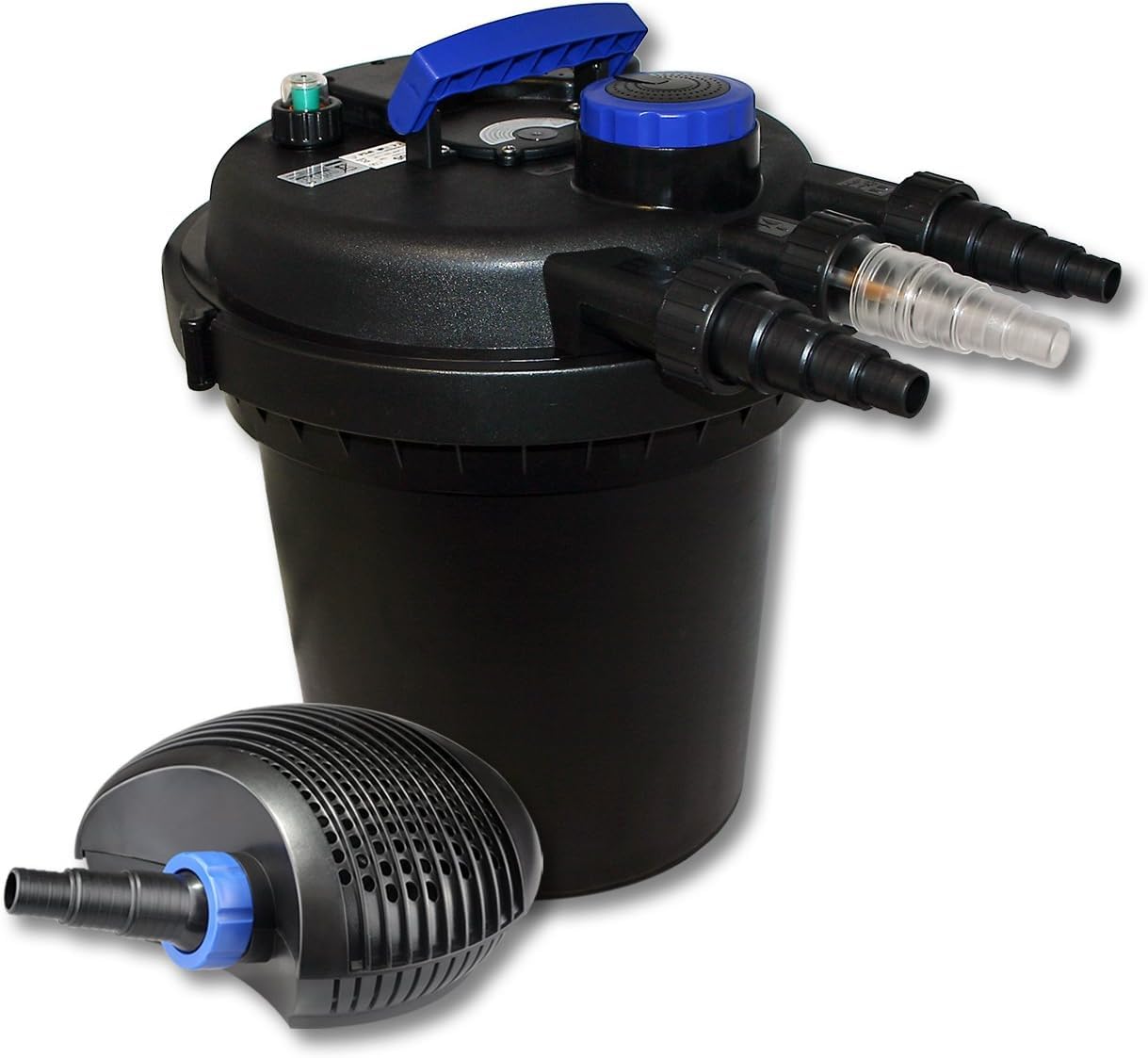 SunSun CPF-180 Teichdruckfilter bis 6000 L Teichfilteranlage 11W UV-C Teichklärer CTF-2800 SuperECO Teichpumpe 3000l/h 10W
