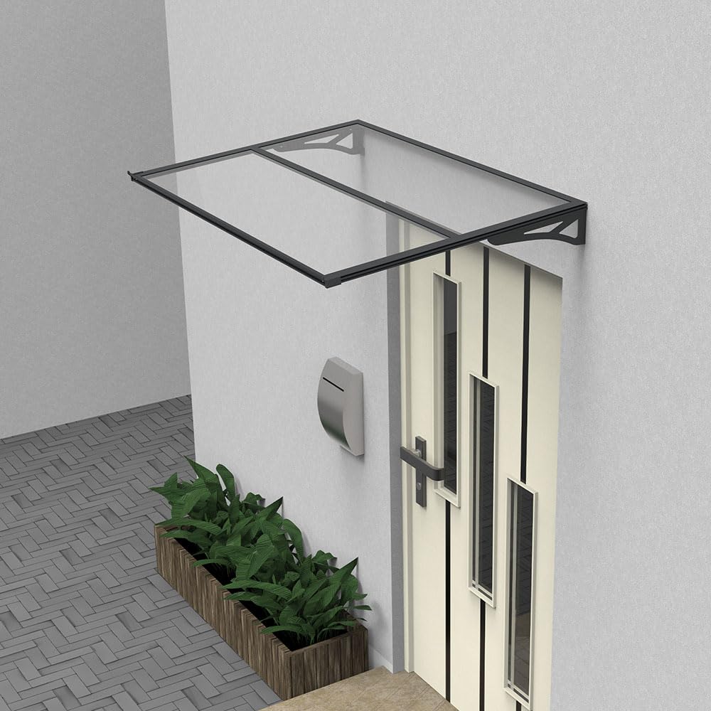 SCHARTEC Aluminium-Vordach W1200/W1400 als Haustürvordach 120 oder 140 cm | schützt auch bei extremen Wetterlagen Vordach für Haustür Überdachung | Aluminium Polycarbonat | Größe wählen (900 mm, 1400)