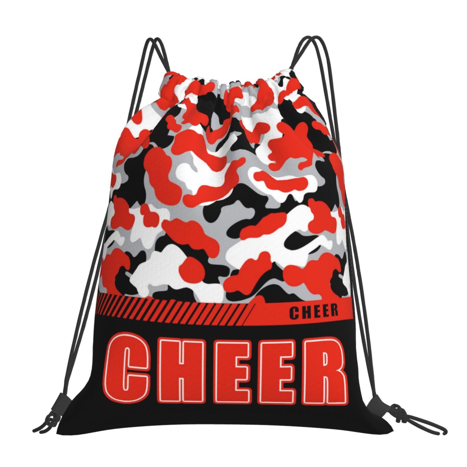 Givotin Drawstring Backpack Waterproof Gym Drawstring Bags Sports String Bag Camo Sackpack-Orange Black Cheer Drawstring Bag