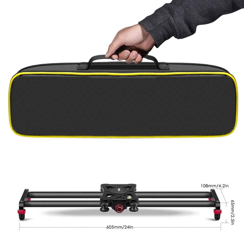 Zecti Kamera Slider, Slider Carbonfaser Kameraschiene/Videoschiene Rail Video Slider zur Stabilisierung Foto Video Filmemachen DSLR-Kamera wie die Nikon Canon (60cm)