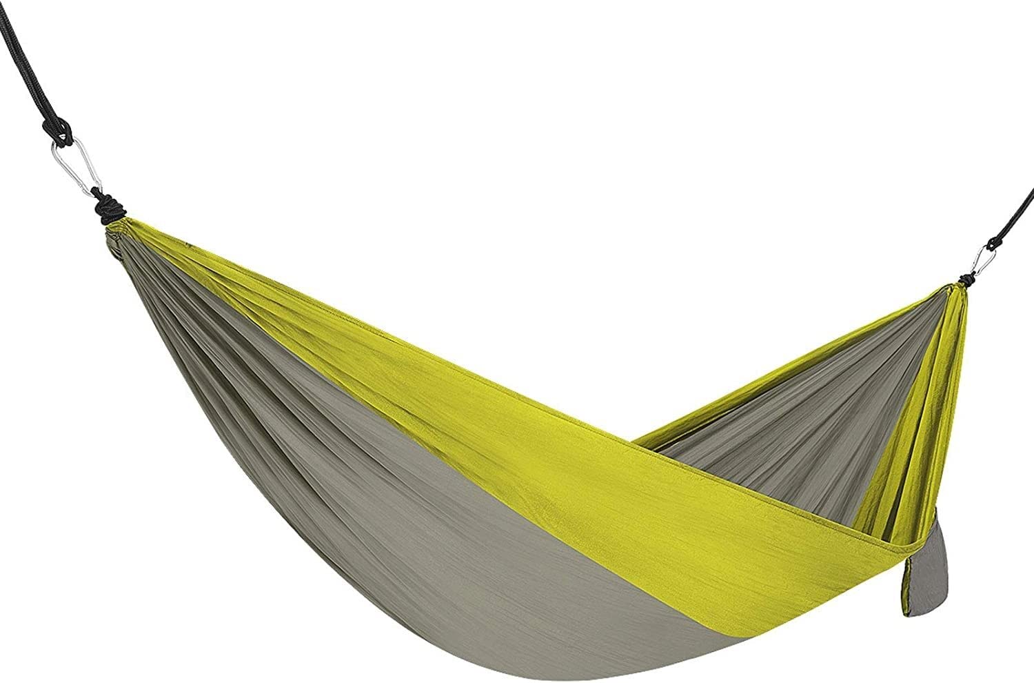 Hamak Ultralekki, Hammock Przenośny Fotel Bujany Hamakowy Lekka Tkanina Nylonowa Łatwy W Montażu Z Paskami Na Lato Camping Travel Garden na Kemping, na Zewnątrz(A-Gray)