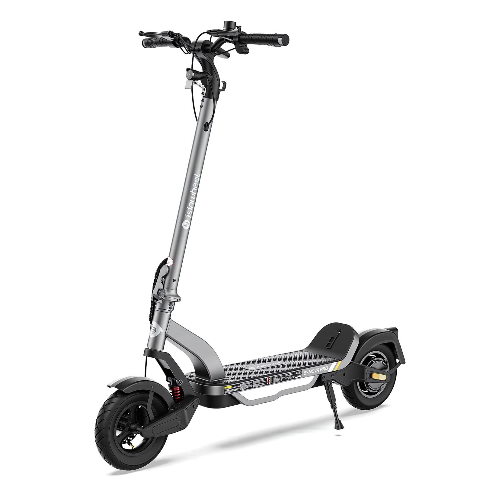 isinwheel S-Nova Pro E Scooter mit Straßenzulassung, Bis 70km Reichweite 500W Motor, Federung  Luftreifen für maximalen Fahrkomfort, Klappbar City E-Roller für Pendler