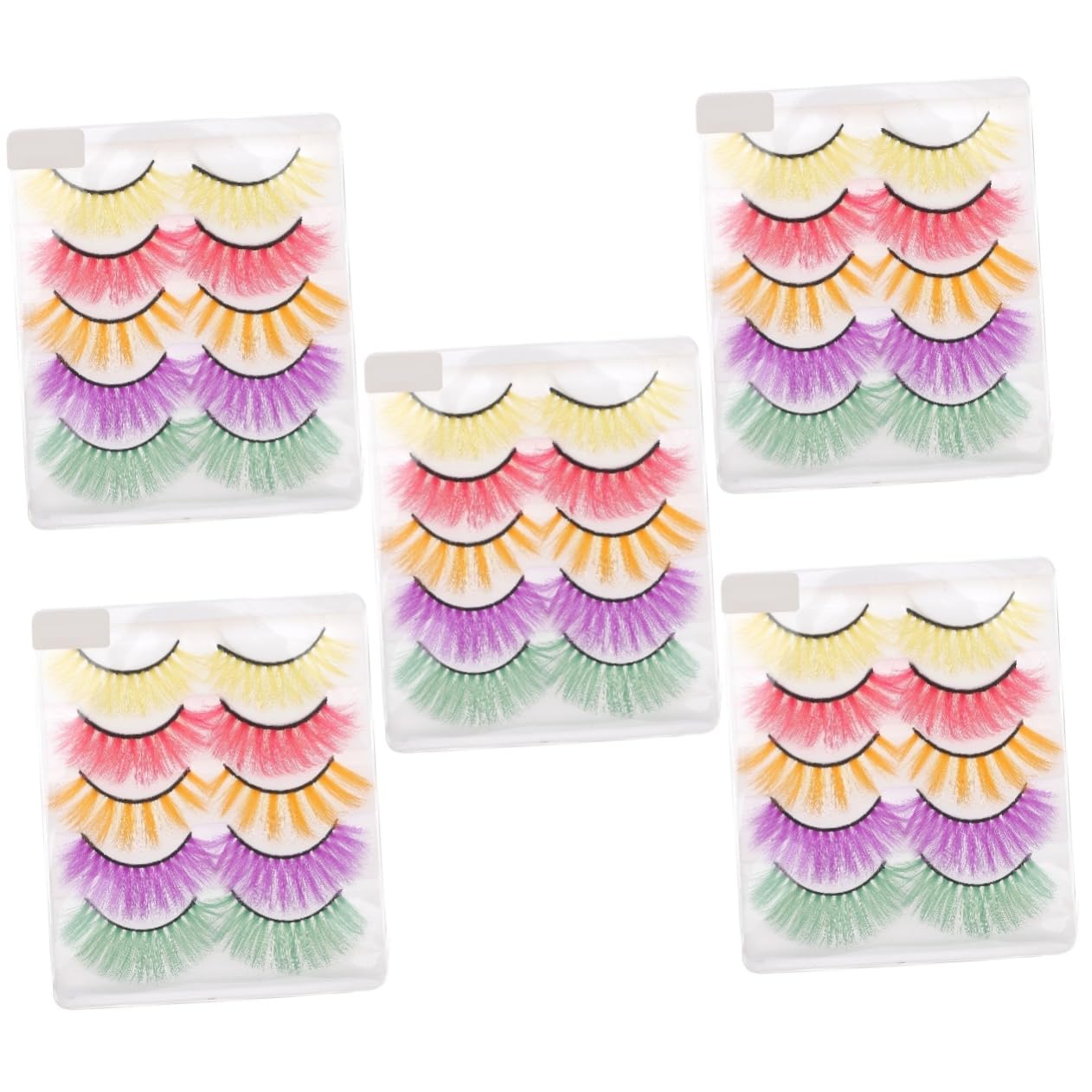 Housoutil 25 Paia ciglia finte colorate ciglia soffici frustata falsa extension ciglia colorate ciglia naturali ciglia cosmetiche estendere 3d Imitazione