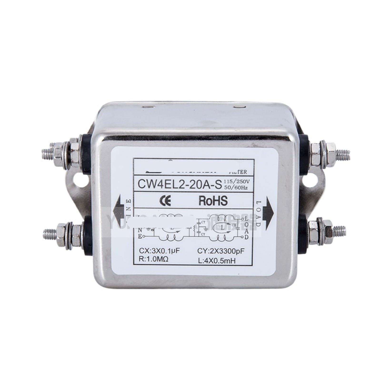 WBBAYDRFR Power Filter CW4EL2 Bipolar AC Purification Anti-Interference Single-Phase 220v Bolt Type 30A(CW4EL2-20A -S Bolt on)