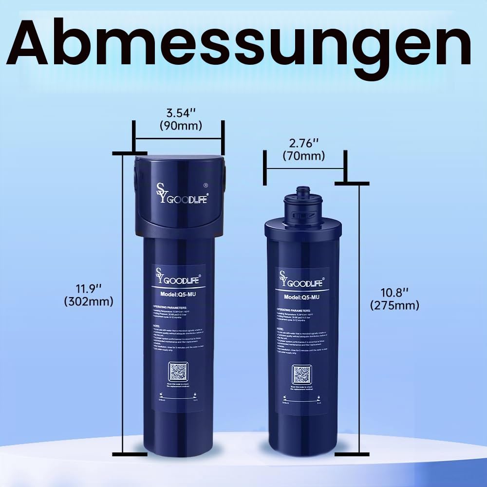 SY GOODLIFE Untertisch Wasserfilter System, 0,01 Mikron, 8000 Gallonen