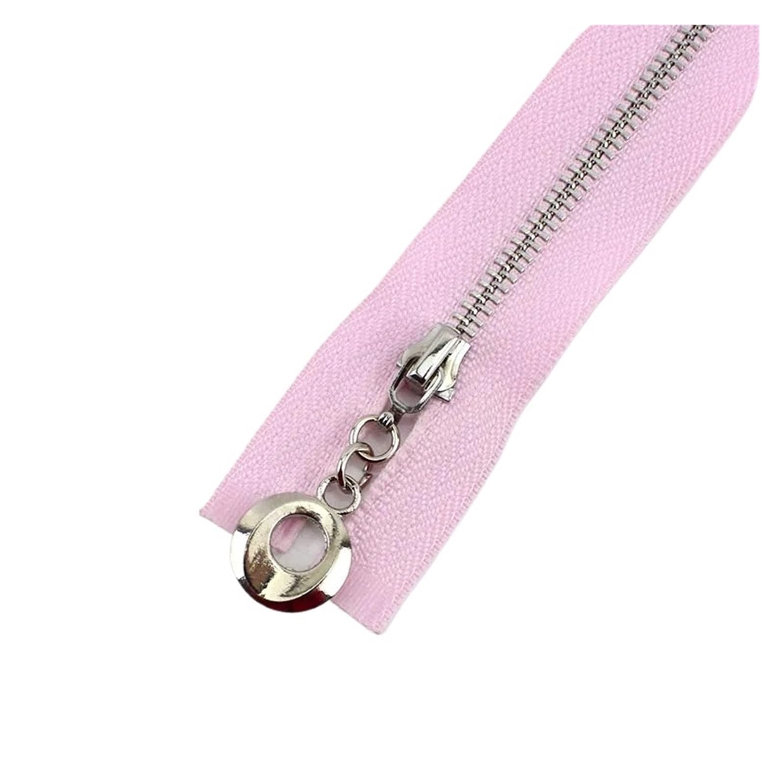 5Pcs 3# Metal Zipper for Sewing 30cm Close-End Zippers Silver Tooth Bag Decor Zip DIY Garment Accessories(ZA093-Pink)