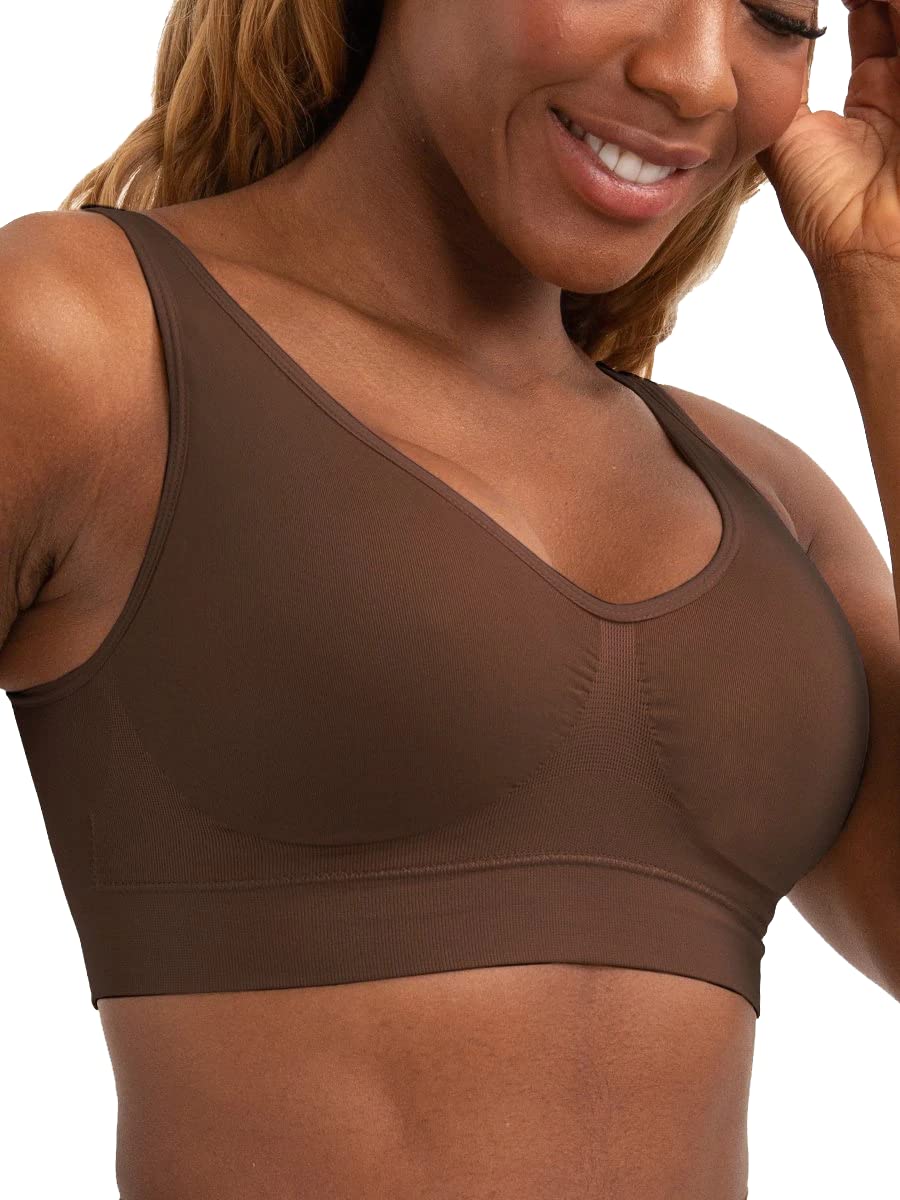 SHAPERMINTEnhanced Smoothing Bralette, Chocolate, M