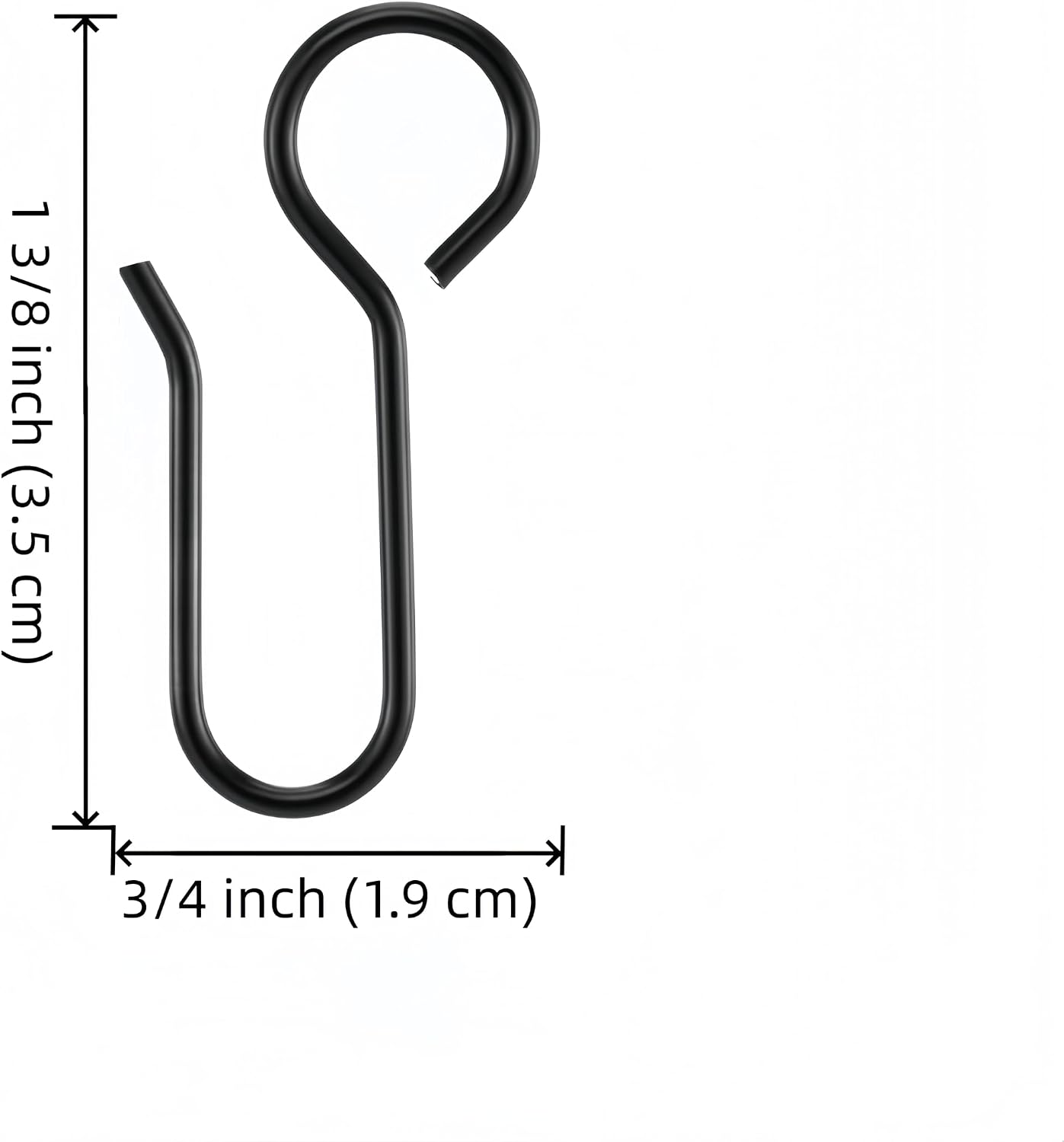 Metal Curtain Track Hooks Mini S Shaped Drape Wire Hooks for Ceiling Drape Track (Black)(80PCS) image 2