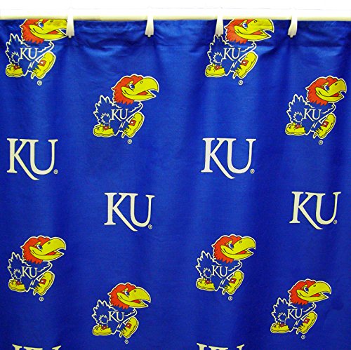 Image of College Covers Everything Comfy Kansas Jayhawks Bright and Colorful Shower Curtain Cover
