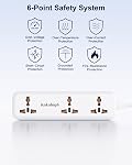 European Travel Plug Adapter Kit with USB Ports, Universal Extension Cord 5 FT, USA to European, UK Plug Adapter for Travel & Life, Accepts Type A/B/C/D/E/F/G/H/I/J/K/L/N/O Plugs, Not A Converter