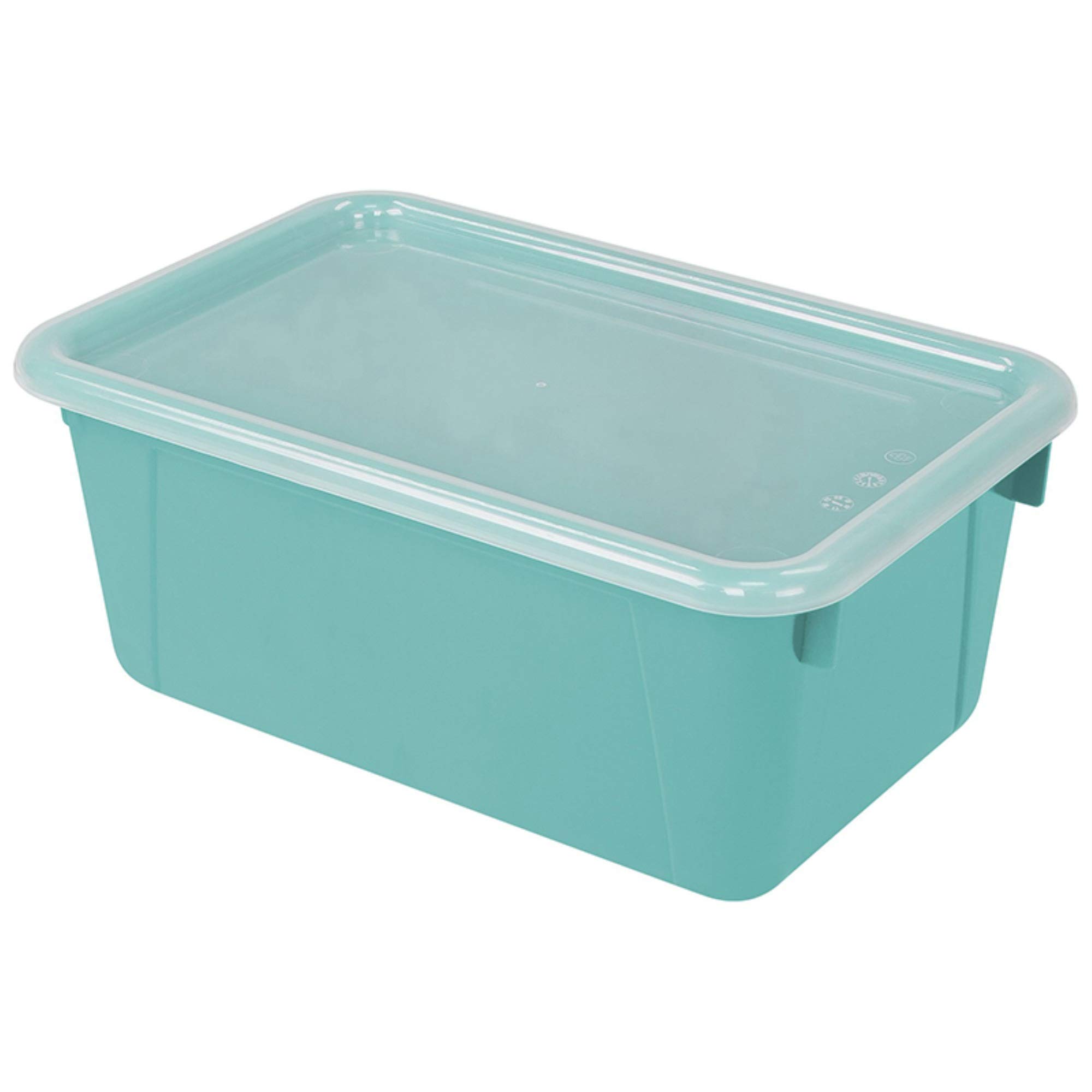 Petite poubelle avec couvercle Storex Industries couleur bleu sarcelle pour trier vos déchets