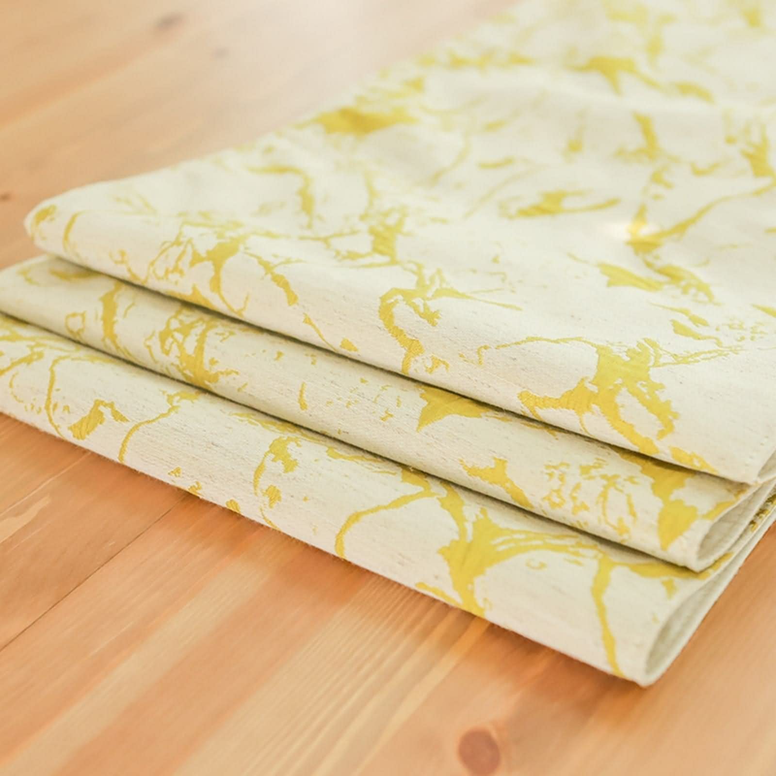 Tischläufer Uni, Tischdecke Modern aus Polyester Marmormuster Gelb 35x228CM für Feiertage Partys Hochzeit Dekor