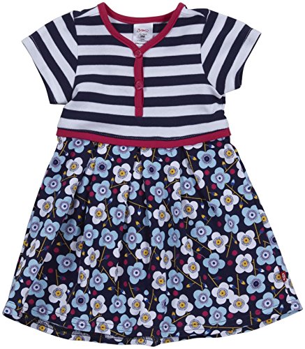Zutano Blaue Blumen Pleated Dress (Baby) - Navy-6 Months