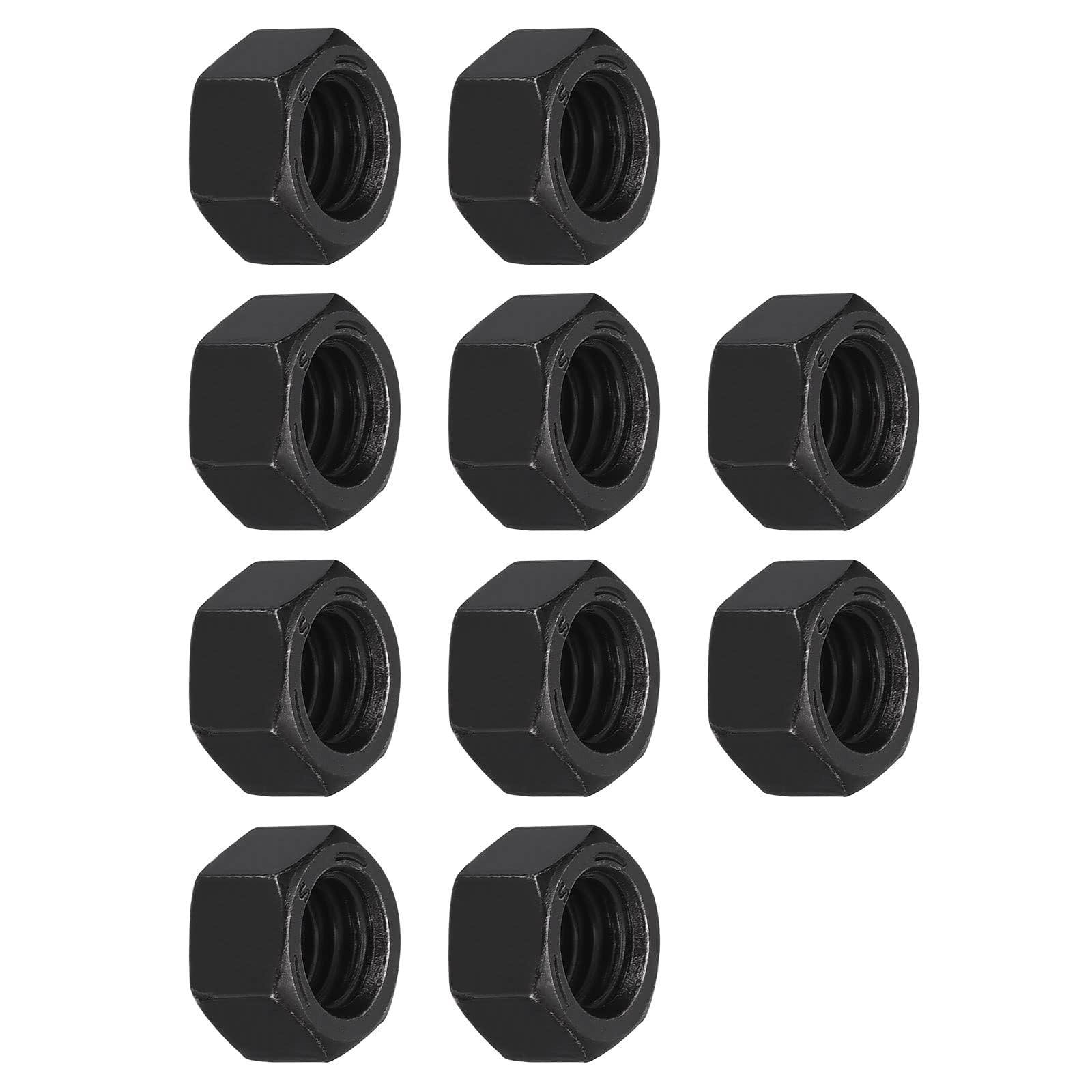 TA-VIGOR 10Pcs Hex Nuts, 3/8"-16 UNC Self Locking Nuts, Carbon Steel Grade 8.8 Oxide Hexagon Nutstones for Lock Washers Bolts
