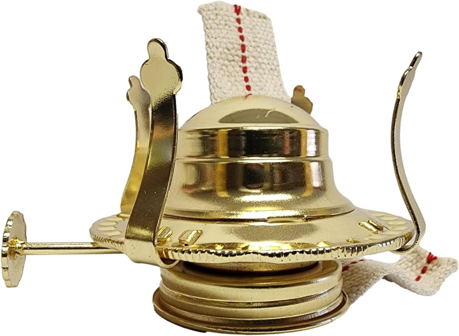 LIGHT OF MINE "LET IT SHINE"Oil Lamp Replacement Burner | #2 Brass Plated Burner | Oil Lamp Replacement Parts | Burner | Reduction Ring & Replacement Wick for Antique Hurricane Lamps (Pack 1)