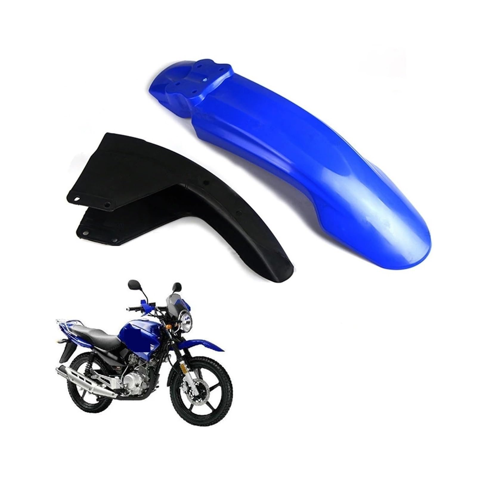 Parafango Motocicletta Per YBR125 YBR125G YBR 125 Parafango Anteriore Per Motocicletta Protezione Completa Per Moto Da Cross Fuoristrada Set Di Parafanghi(Blue Set)