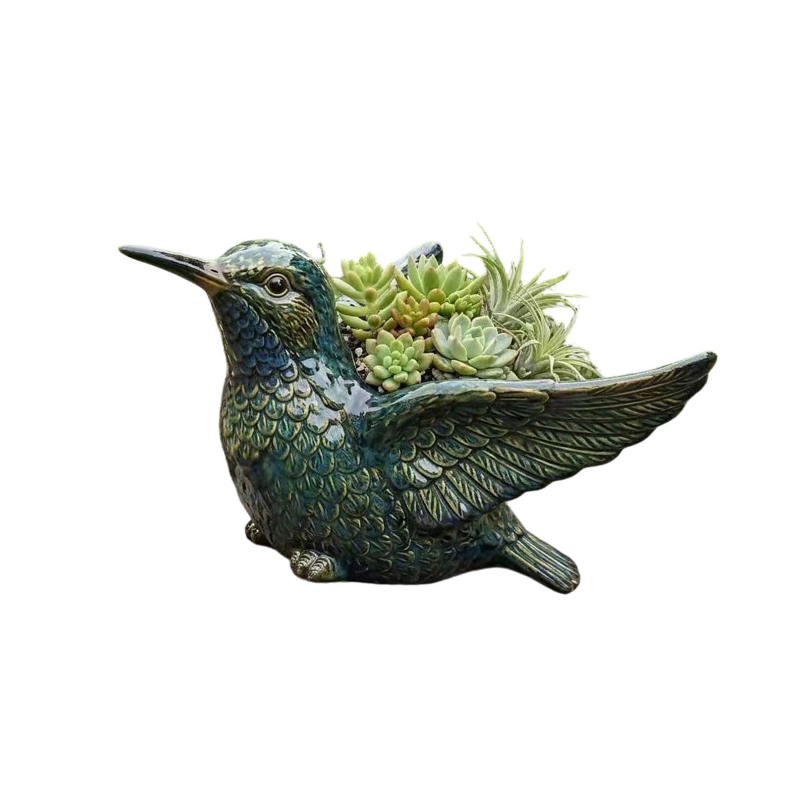 Kaeltsyn Resin Planter with Breathable Base Lovely Bird Succulents Planter for Succulents Lover and Home Decoration Simple Plant Pots