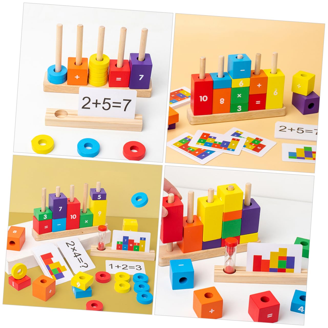 Holzspielzeug Zahlen Rechenspielzeug Lernspielzeug Bunte Bausteine Montessori Arithmetik Lernhilfe Frühe Jungen Mädchen