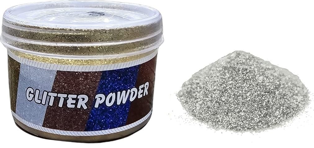 Vipul Glitter Sparkle Powder, Multiple Use Pack 100 Gram (Brand-Fastobond) - Silver