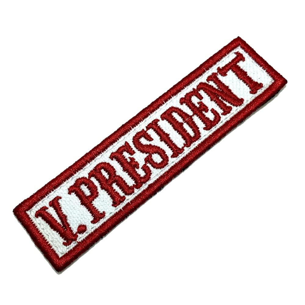 BR44 NT0504T03 V. President Embroidered Patch to Uniform, Kimono, Vest Bike, Iron or Sew