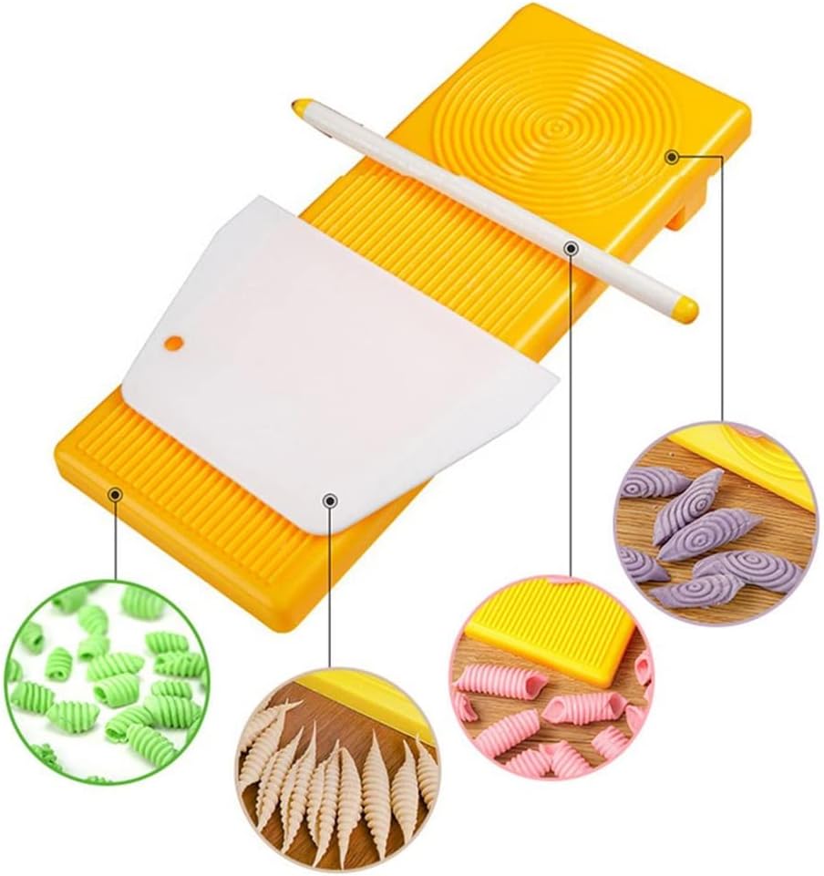 Multifunctional Gnocchi Board Set Handmade Pasta Kit Spaghetti Macaroni Maker with Roll Noodle Stick