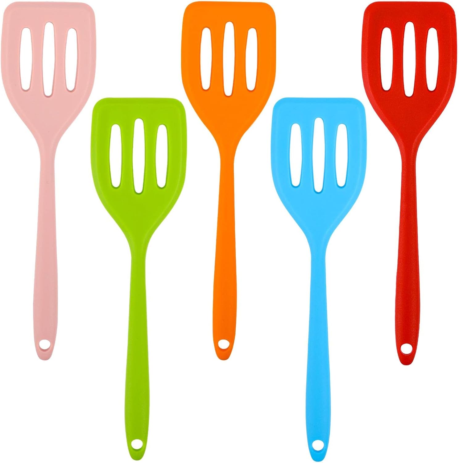 5Pcs Small Spatula, Mini Silicone Turner, Silicone Slotted