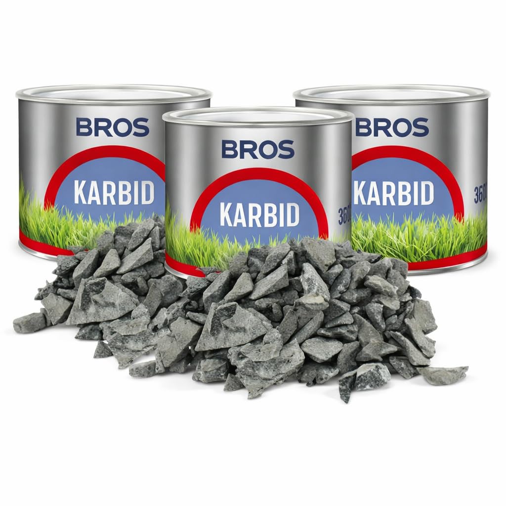 BROS - Juego de 3 unidades de carburo de calcio, 3 × 500 g, 1,5 kg, contra topos y ratones de campo, para exteriores Veltao Set