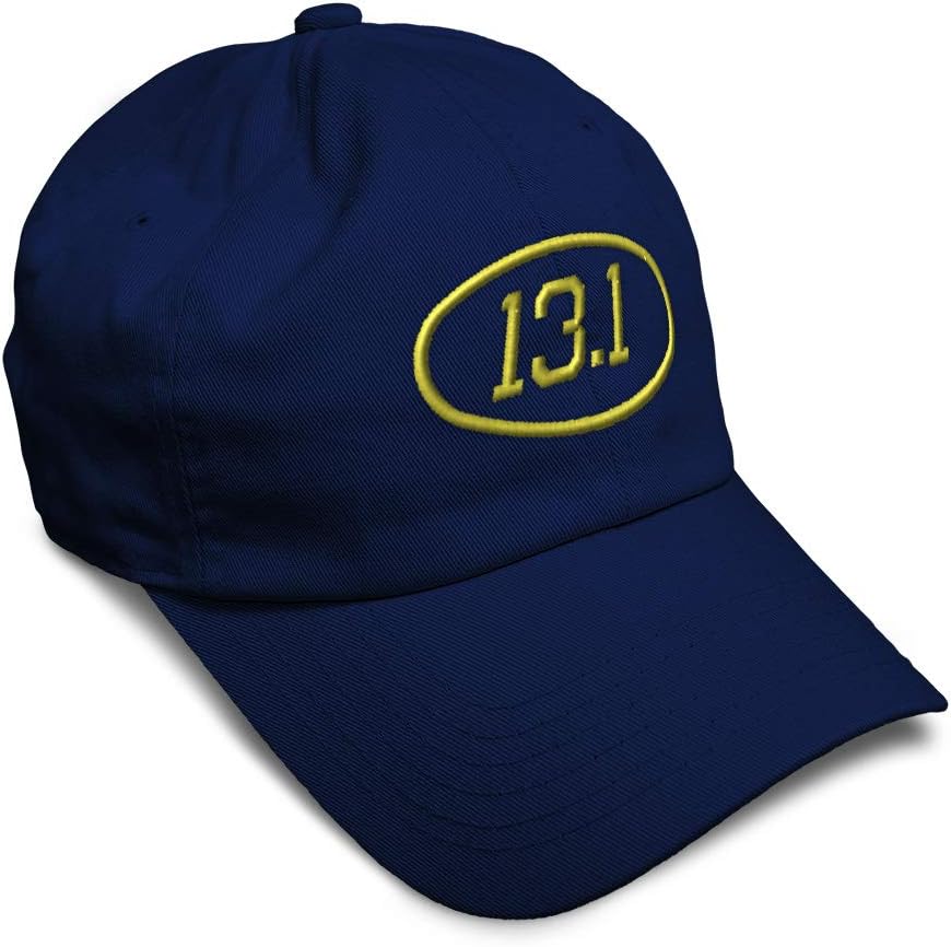 Soft Baseball Cap 13.1 Miles Half Marathon Embroidery Numbers Cotton Embroidered Dad Hats for Men & Women