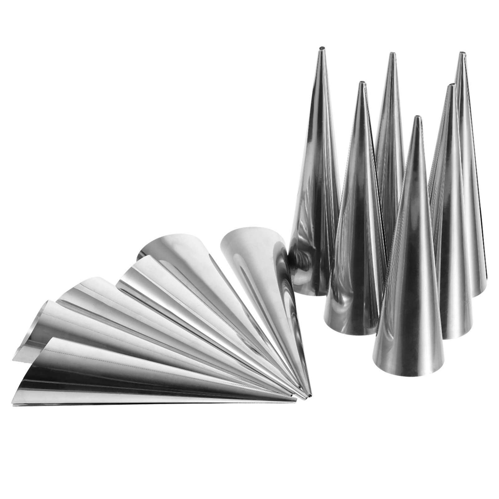 Ciieeo Bread Making Tool 12 Pcs Croissant Molds Stainless Steel Conical Shape Non-stick for