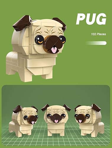 Miniatura 4 de Apostrophe Games Juegos de bloques de construcción Dogs &amp; Friends - 6 animales para construir, 661 piezas - Corgi, Husky, Pug, Shiba Inu, Yorkshire