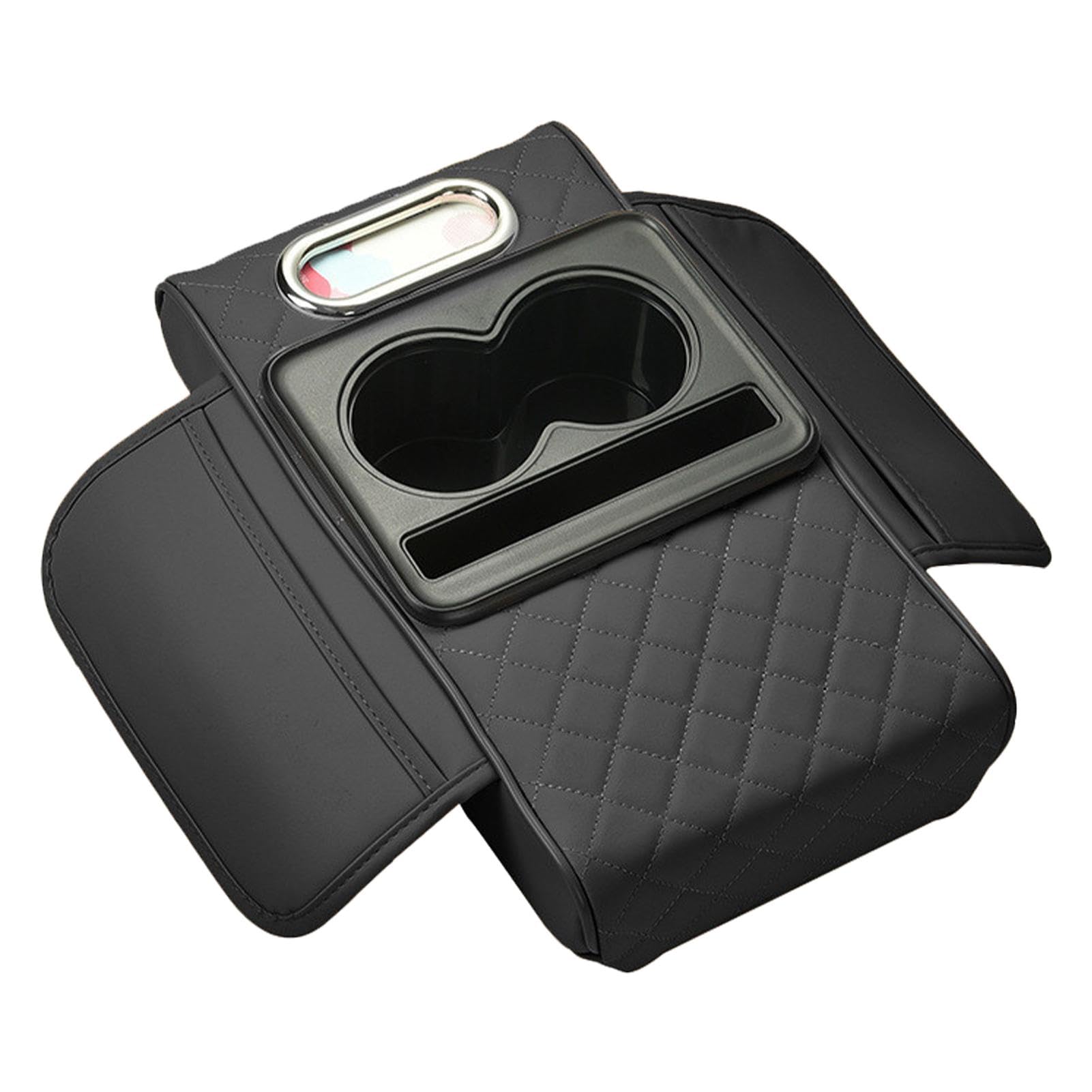 Coussin d'accoudoir de voiture, coussin d'accoudoir de voiture avec porte-gobelet, coussin d'accoudoir pour console centrale de voiture, organiseur d'accoudoir de voiture, rehausseur d'accoudoir de