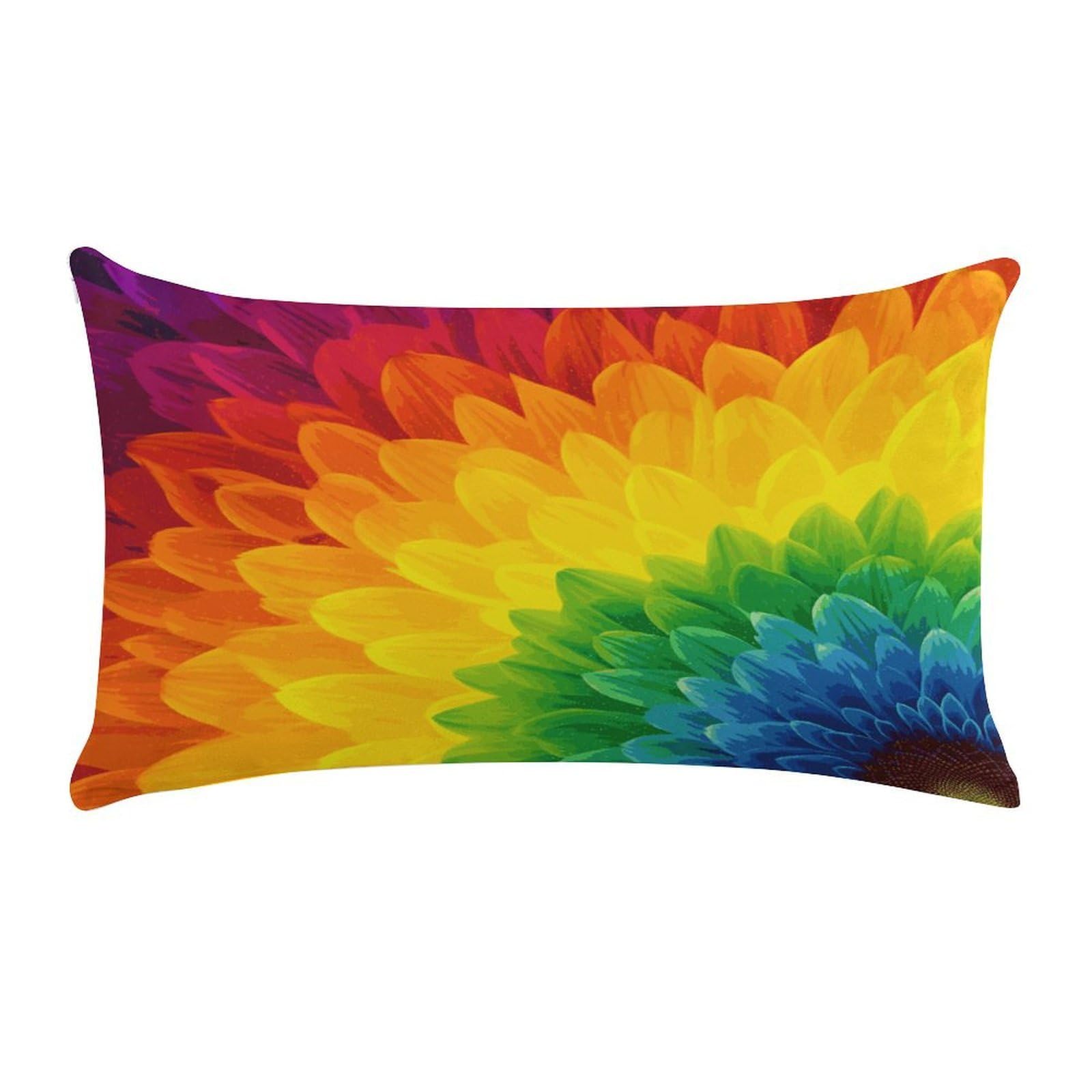 Sunflower Rainbow Pillow Cover Super Soft Pillowcase Luxury Cozy Fuzzy Velvet Pillow Shams Breathable Standard Pillow Cases with Zipper Wrinkle-Free Pillow Cover 12 "×20 "