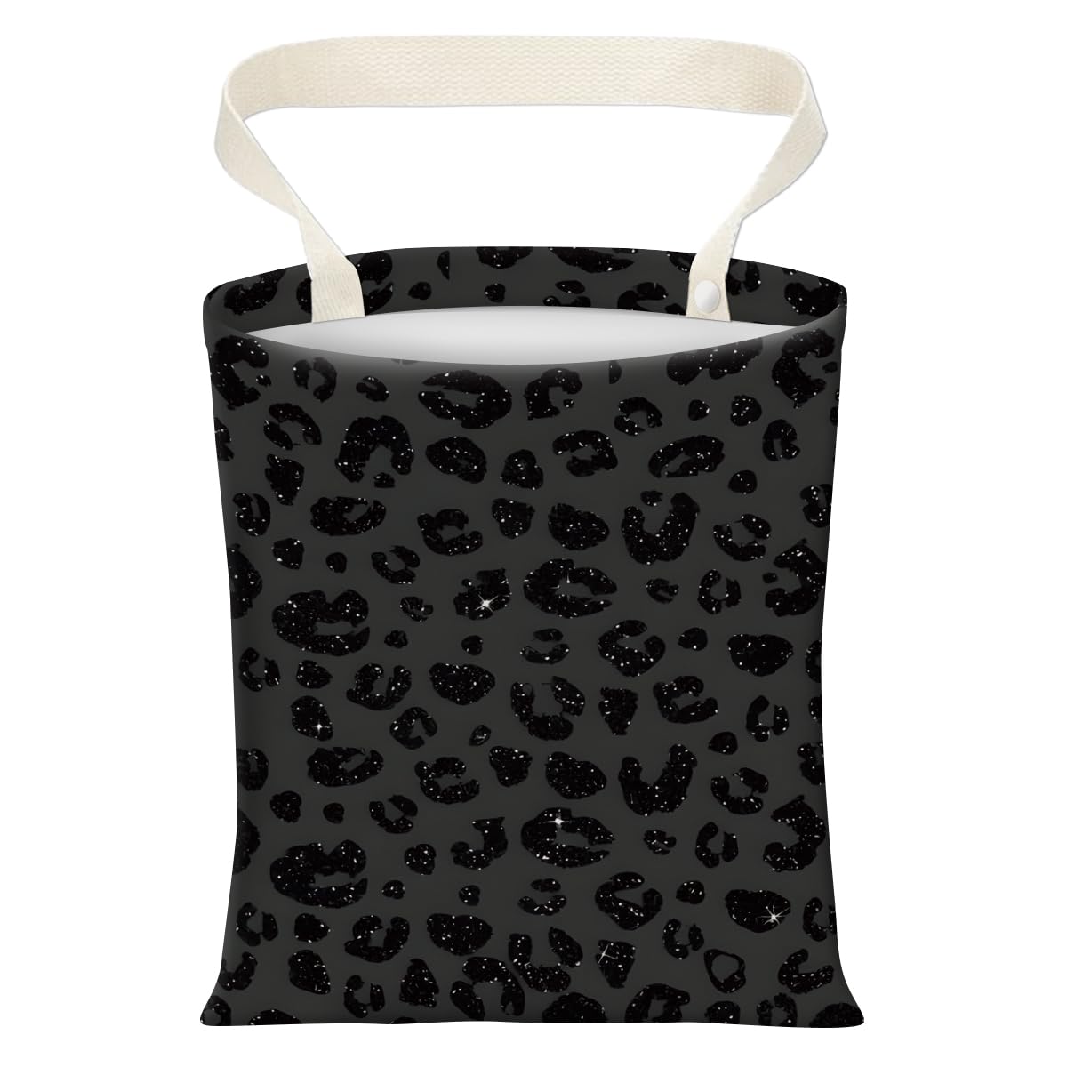 AXZOPDE Cute Car Trash Can, Hanging Canvas Car Back Seat Organizer and Storage Bag, Funny Car Trash Bag For Travelling, Outdoor Cute Black Grey