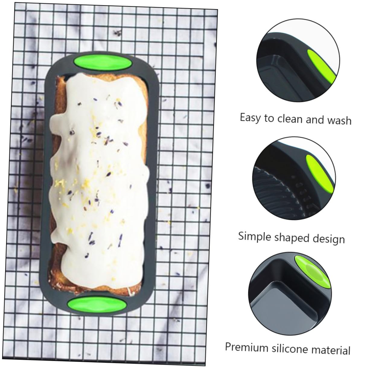 SEWACC Set de 5 Moldes de Silicona para Repostería, Utensilios para Hornear Pasteles y Pan, Resistentes y Aptos para Horno y Refrigerador, Uso en Restaurantes y Hogares