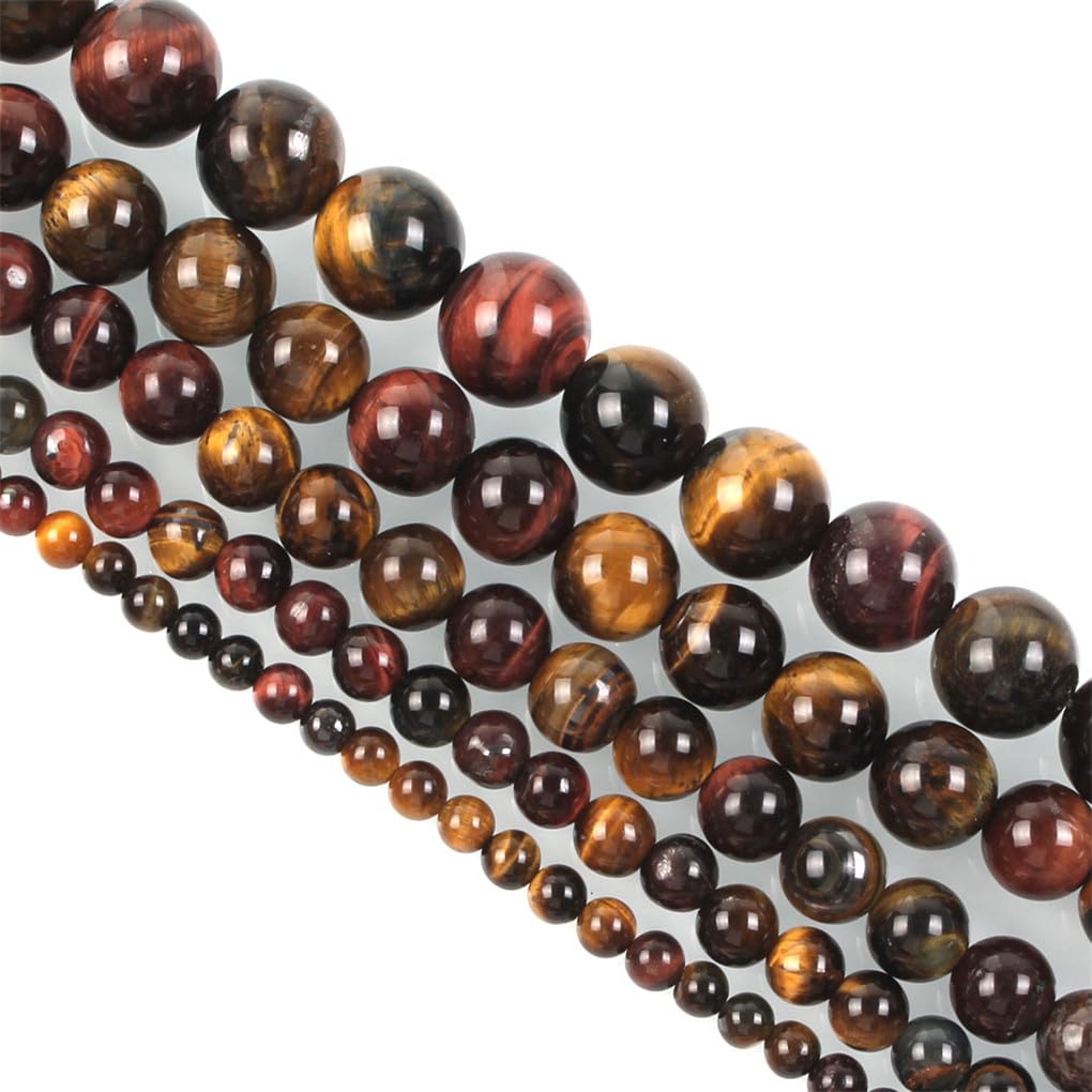 Perles oeil de tigre rouge pour fabriquer vos bracelets et bijoux lors d'ateliers DIY