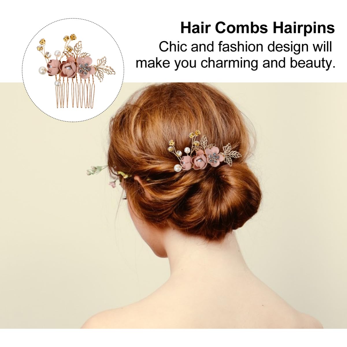 FRCOLOR 12stücke Rosa Haarnadeln Haarschmuck Mit Blumen Für Braut Hochzeit Und Partys Elegante Haaraccessoires Für Besondere Anlässe