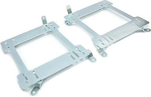 Miniatura 2 de Kojem Soporte de montaje de asiento de acero compatible con 1992-1999 BMW E36 Coupe Racing Seat Mount Rail (Plata)